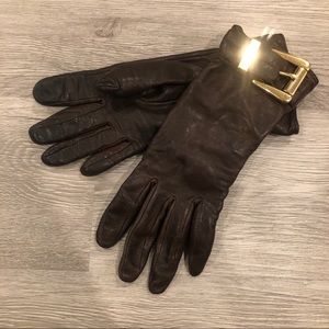 Michael Kors Leather Buckle Gloves